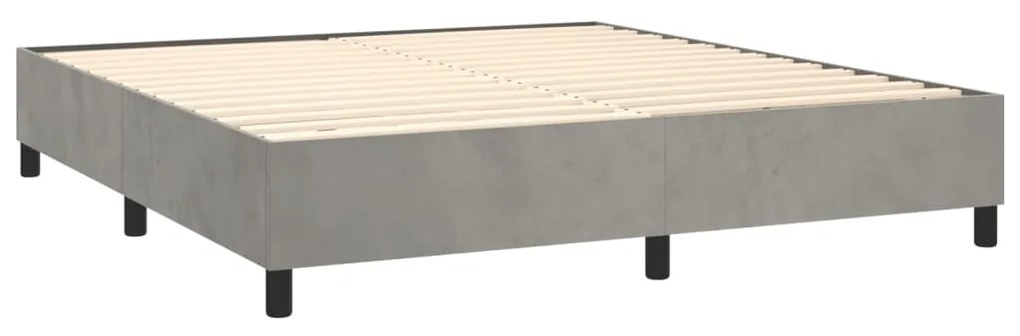 Estrutura de cama sem colchão 160x200 cm veludo cinzento-claro