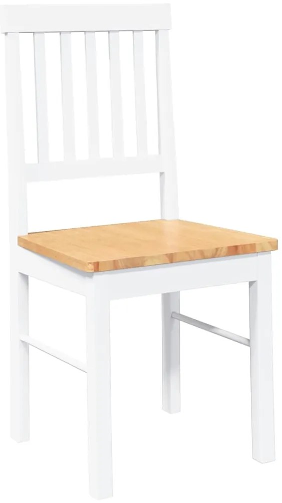Cadeiras de jantar 2 pcs madeira de seringueira maciça branco