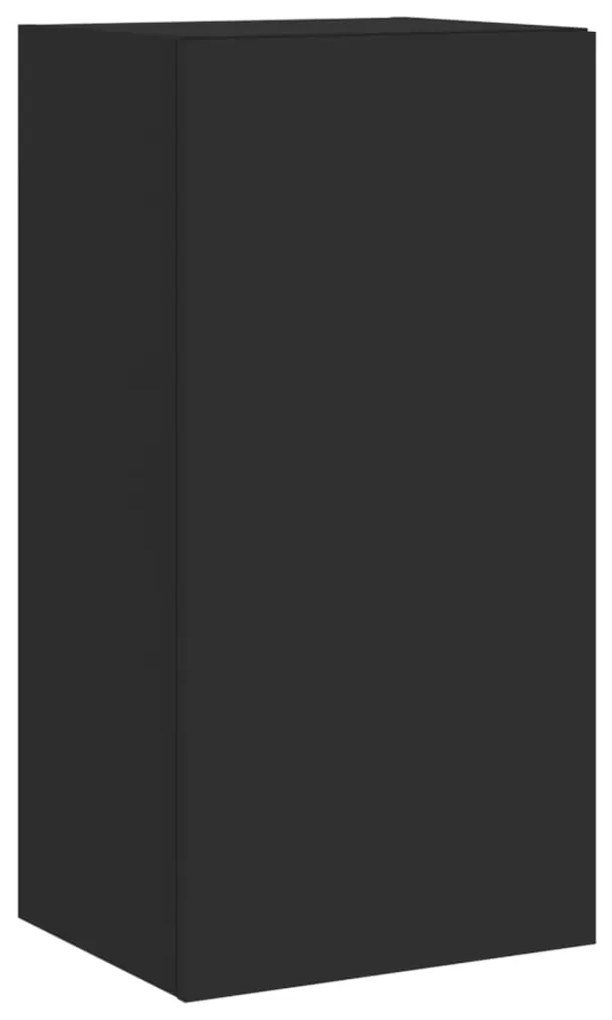 Móvel de parede para TV com luzes LED 40,5x35x80 cm preto