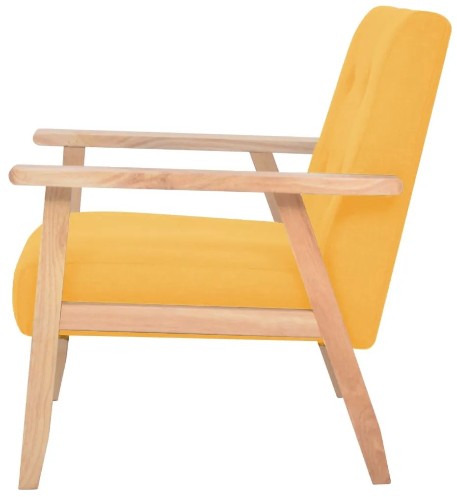 Poltrona em tecido amarelo