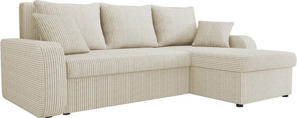 Sofá de canto Comfivo Melissa I, Cama com arrumação, 238x147x80cm, 106 kg, Pernas: Plástico