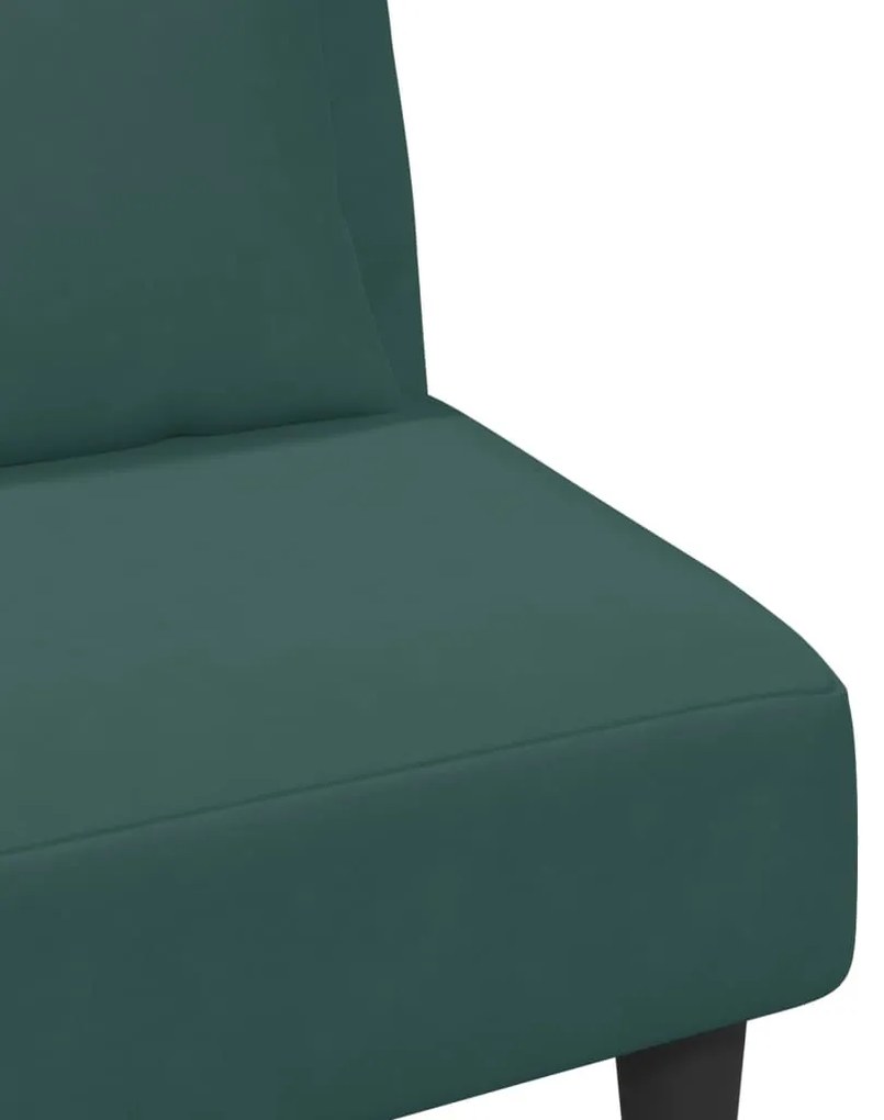 2 pcs conjunto de sofás com almofadas veludo verde-escuro