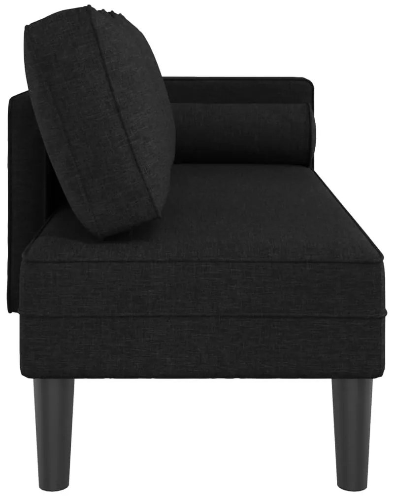 Chaise lounge com almofadões tecido preto