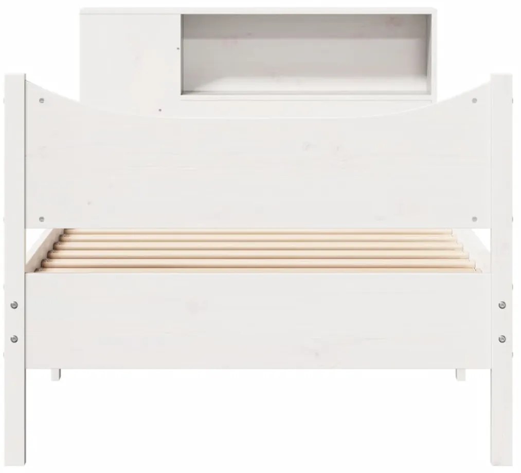 Cama sem colchão 100x200 cm madeira de pinho maciça branco