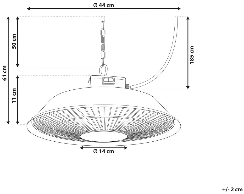 Aquecedor de jardim elétrico preto 1500 W SANGAY Beliani