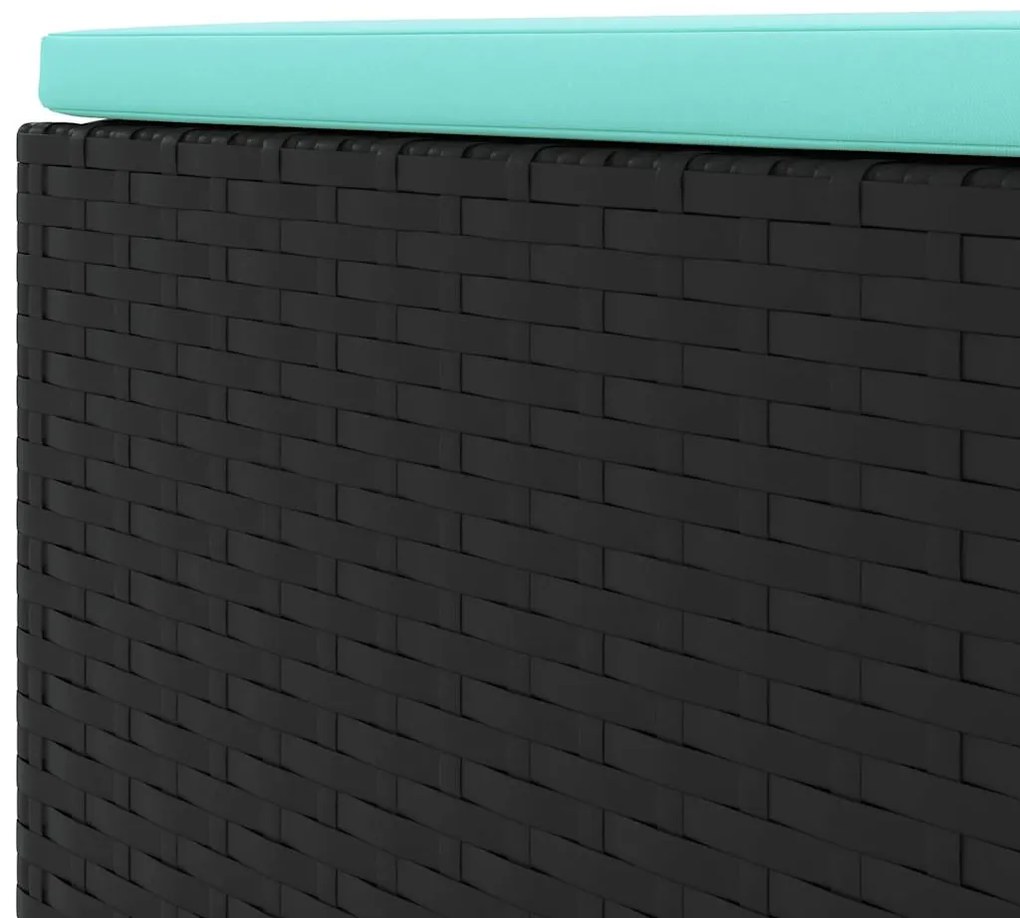 8 pcs conjunto lounge de jardim c/ almofadões vime PE preto