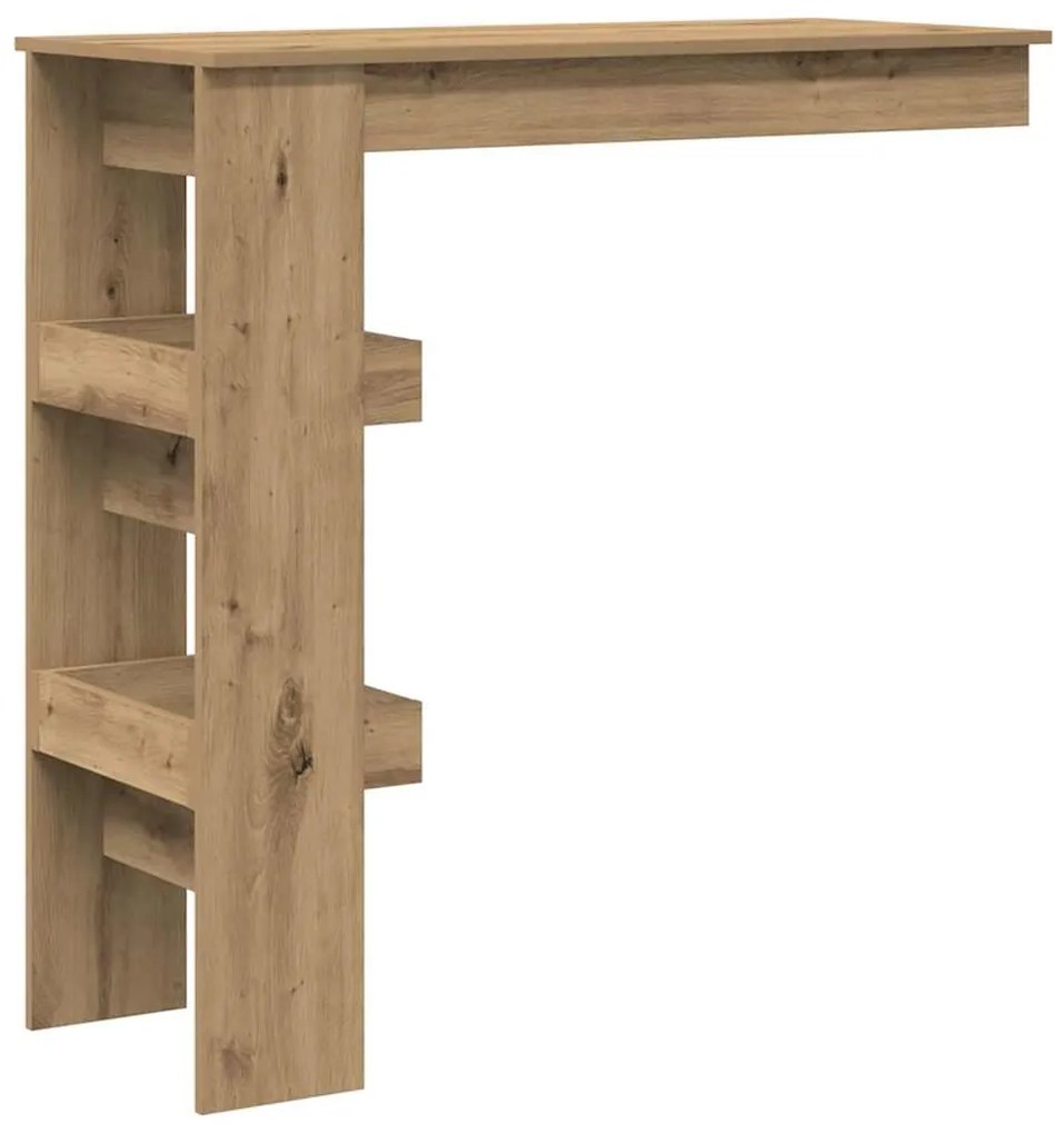 Mesa alta de parede carvalho artesanal 102x45x103,5 cm