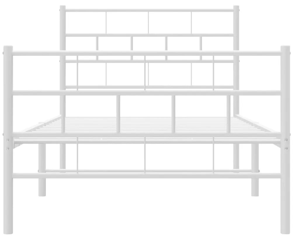 Estrutura de cama com cabeceira e pés 80x200 cm metal branco