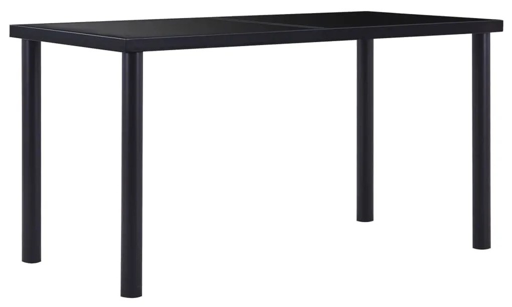 7 pcs conjunto de jantar couro artificial preto