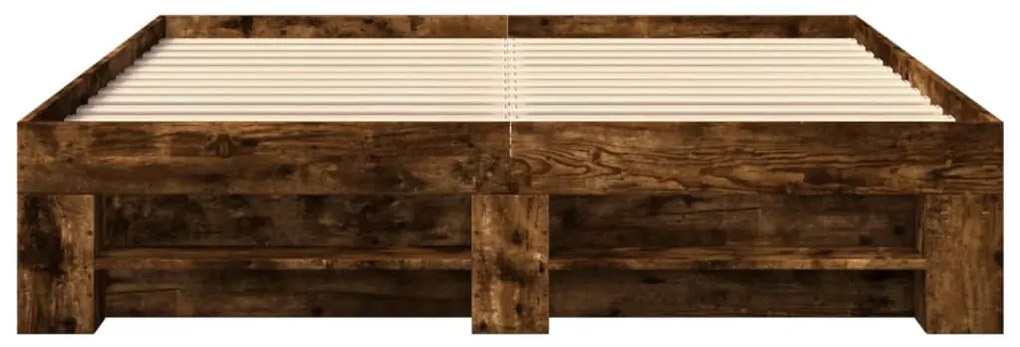 Estrutura de cama s/ colchão derivados madeira carvalho fumado