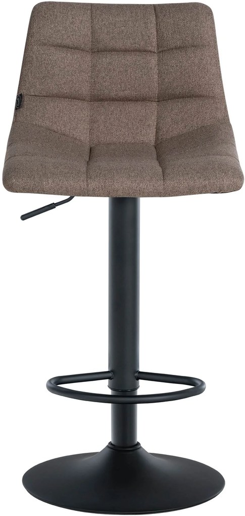 Banco de bar Jerry em tecido com estrutura preta 87-108,5 x 43 x 46,5 cm Castanho acinzentado