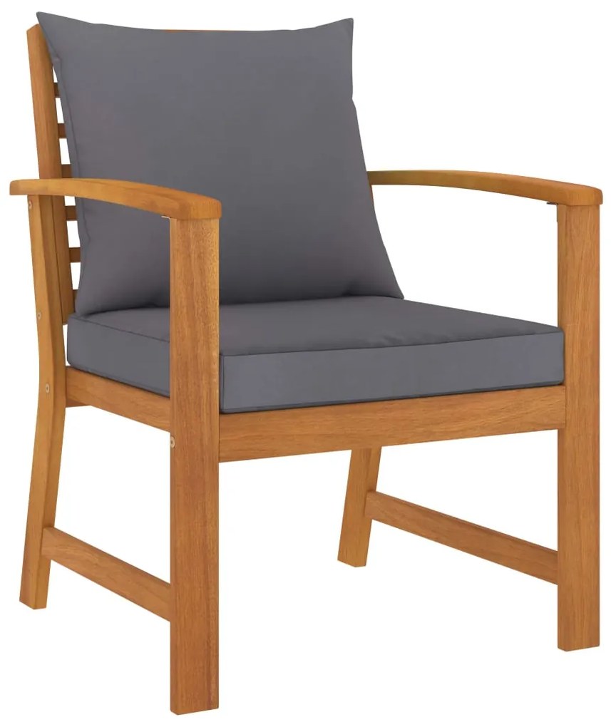 5 pcs conjunto lounge de jardim c/ almofadões acácia maciça
