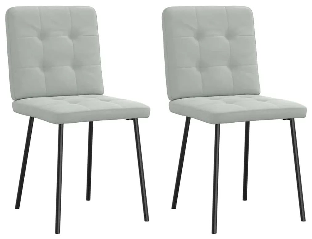 Cadeiras de jantar 2 pcs veludo cinzento-claro