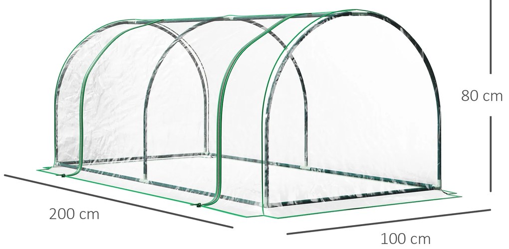 Estufa 200x100x80cm para Jardim Terraço Cultivo de Plantas Estufa com