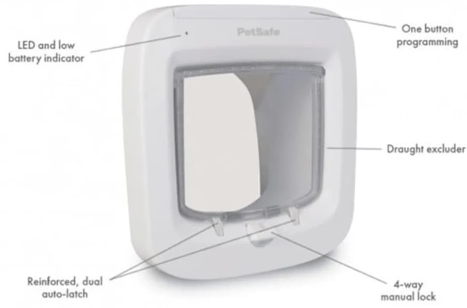 Porta para gatos com microchip branco PPA19-16145