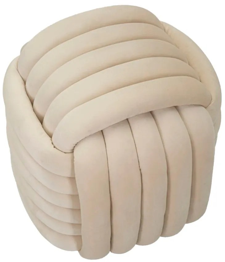 "Puff Softy Cream - Veludo Creme - 45 cm x 45 cm x 45 cm