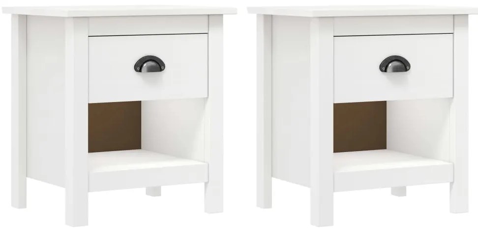 Mesas cabeceira Hill 2 pcs 46x35x49,5cm pinho maciço