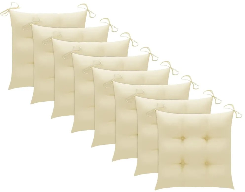 Cadeiras de jantar p/ jardim 8 pcs c/ almofadões acácia maciça