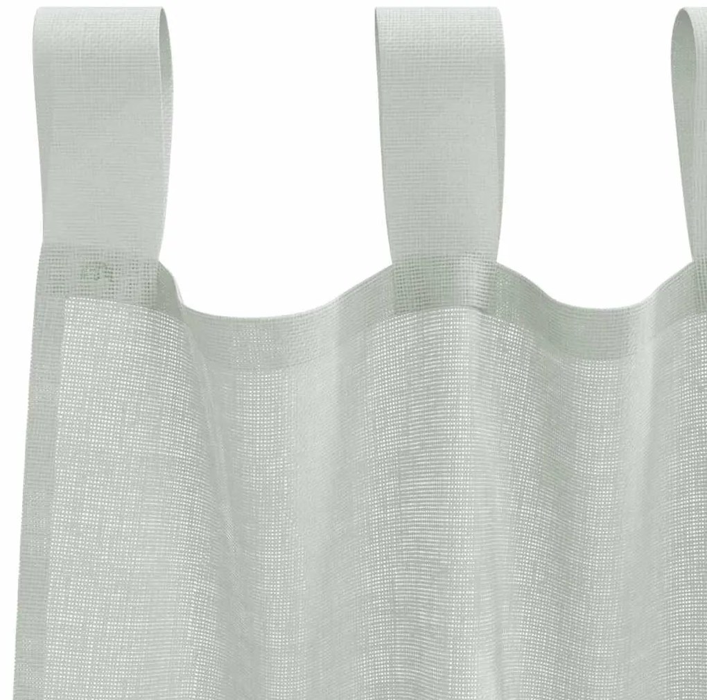 Cortinas de voile com laços 2 pcs cinzento-claro 140x260 cm