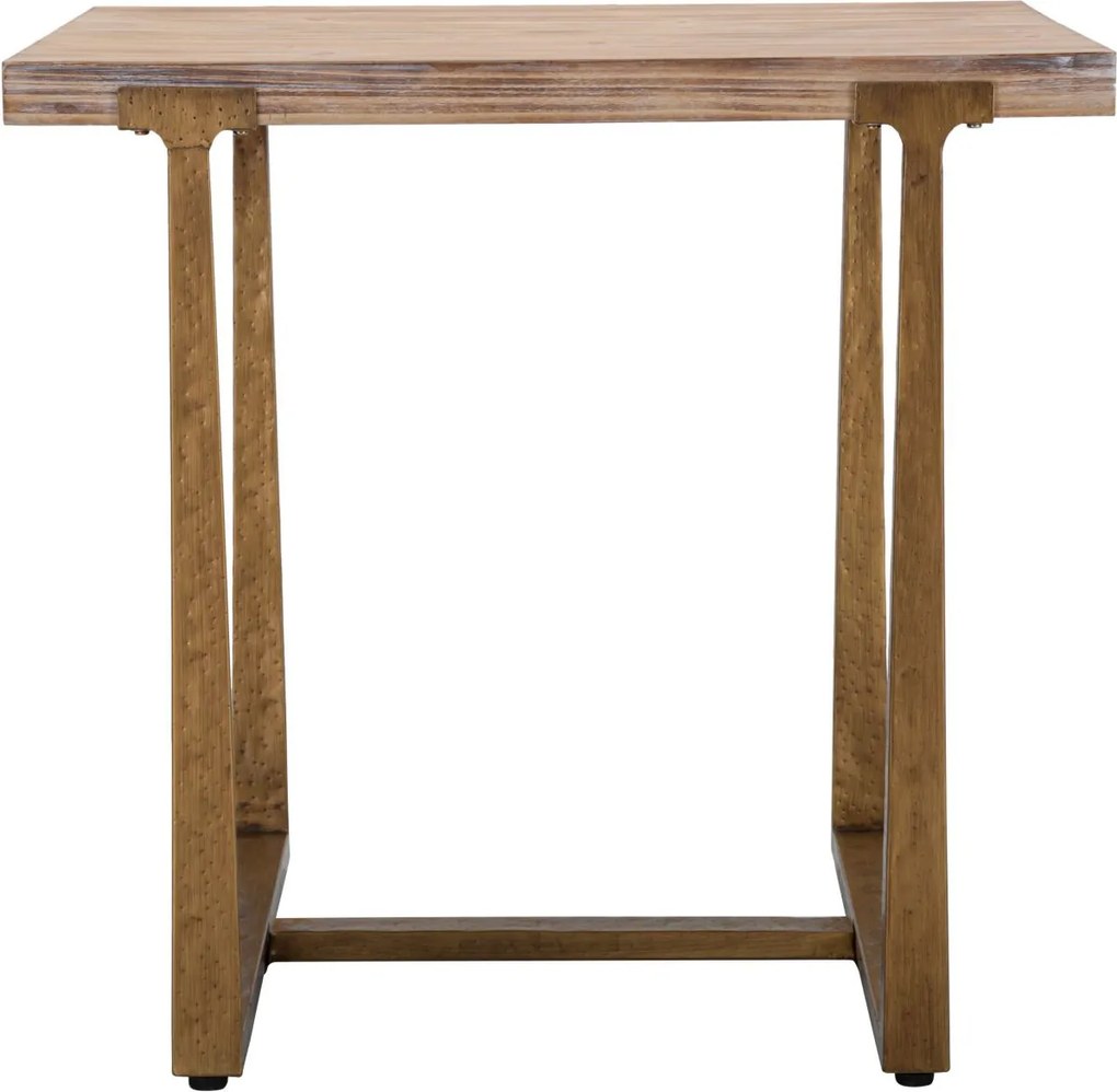 MESA DE JANTAR ANKARA 80X80X76 CM CASTANHO E DOURADO (CADEIRAS NÃO INCLUÍDAS)
