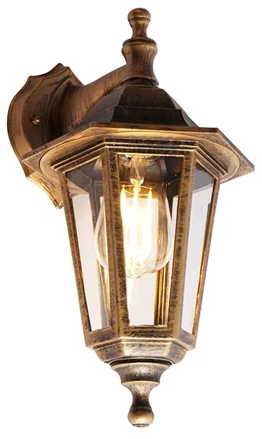 Aplique antigo exterior dourado IP44 - NEW HAVEN Clássico / Antigo