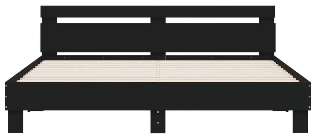 Estrutura cama c/ cabeceira 160x200 cm derivados madeira preto