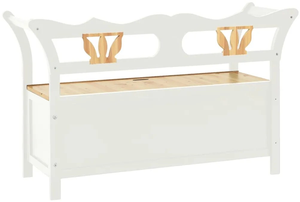 Banco 107x45x75,5 cm madeira de abeto maciça branco