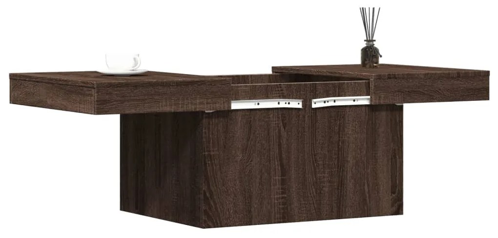Mesa de centro 80x55x40 cm derivados madeira carvalho castanho