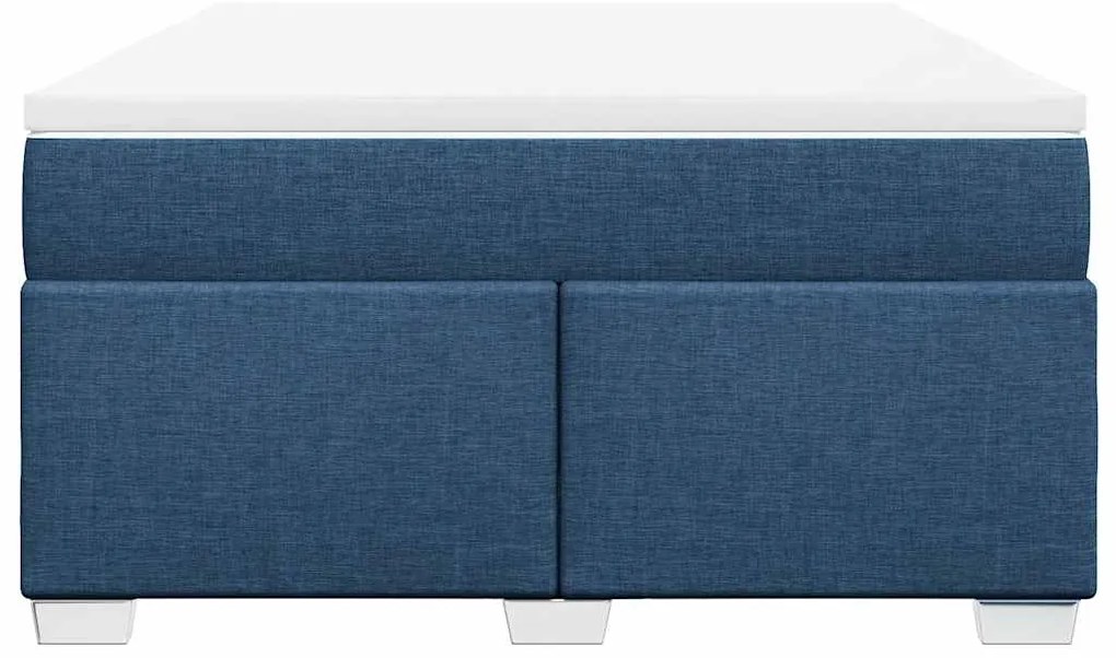 Cama com molas/colchão 140x190 cm tecido azul