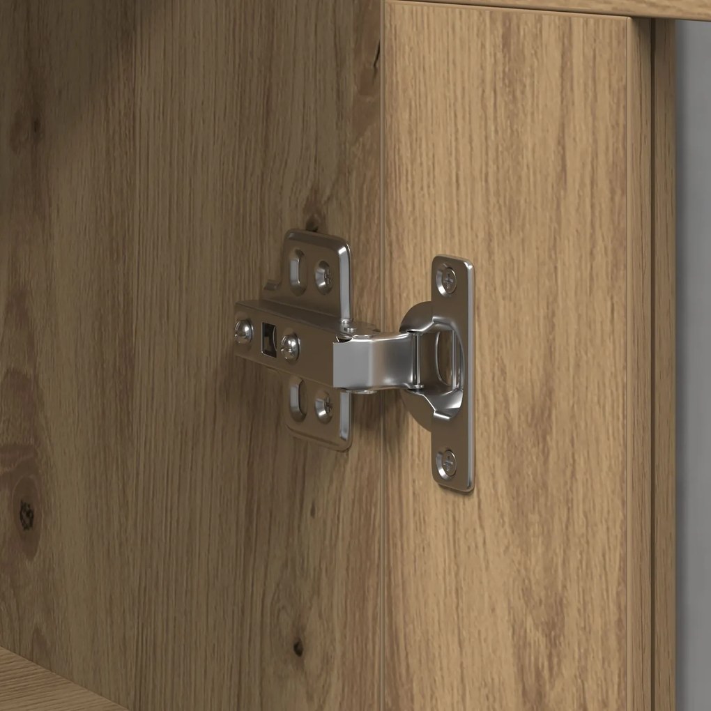 Armário de Parede com Portas de Vidro de Carvalho Artisan 69,5x34x90 c