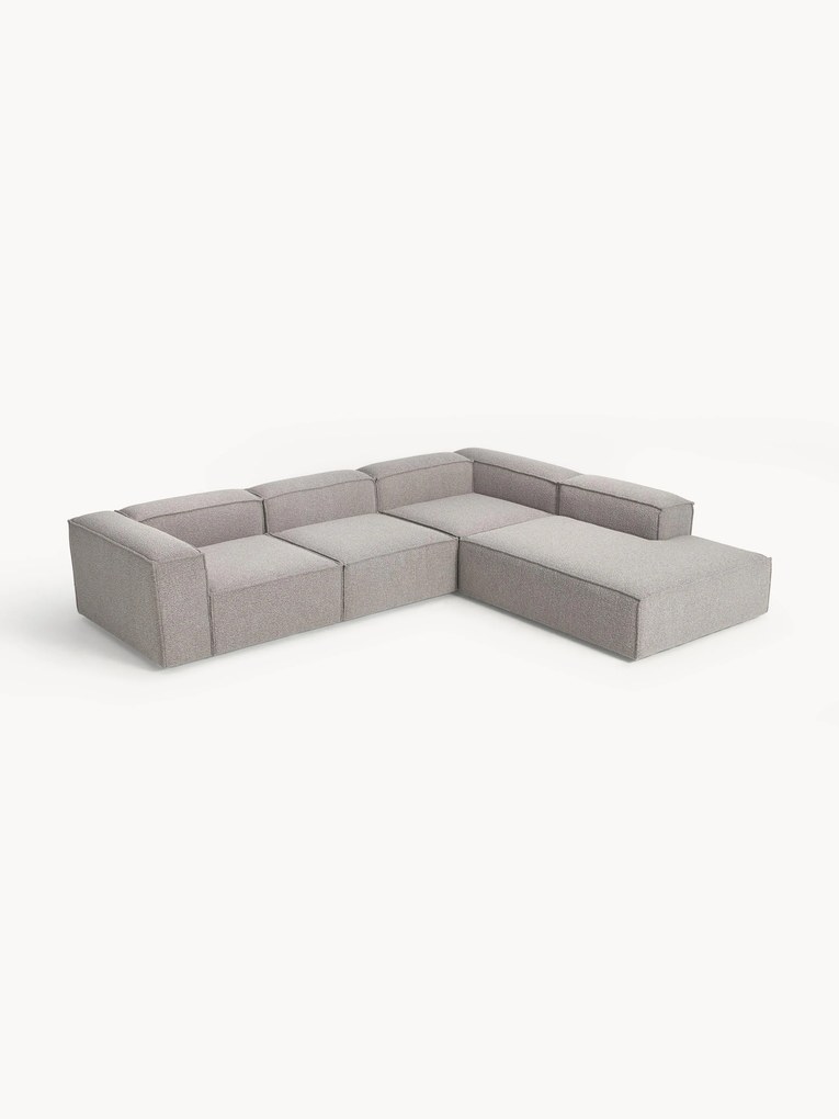 Sofá de canto modular em bouclé Lennon (4 lugares)