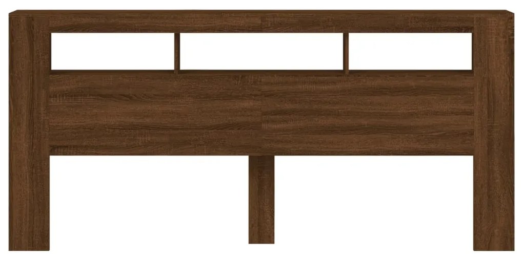Cabeceira c/ LEDs 220x18,5x103,5 cm carvalho castanho