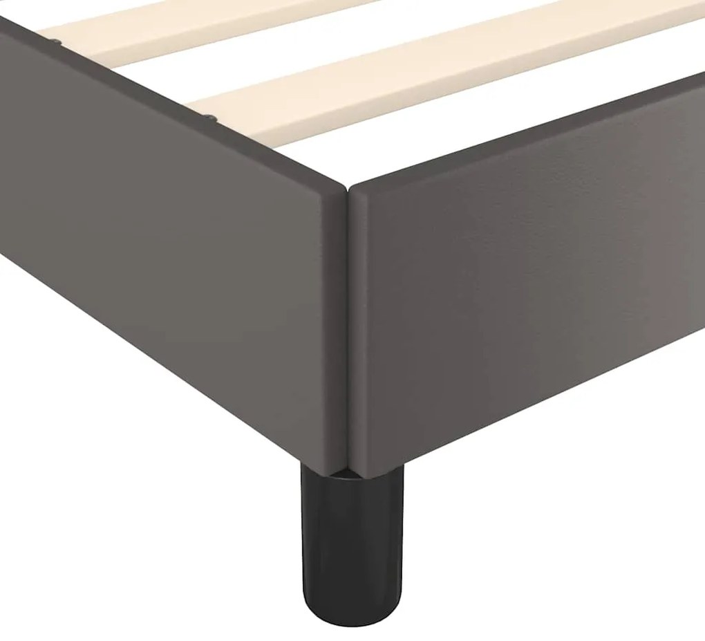 Estrutura cama c/ cabeceira sem colchão 100x200 cm cinzento