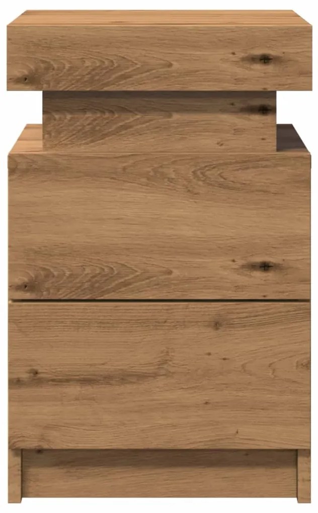 Mesa de cabeceira c/ LED derivados madeira carvalho artisiano
