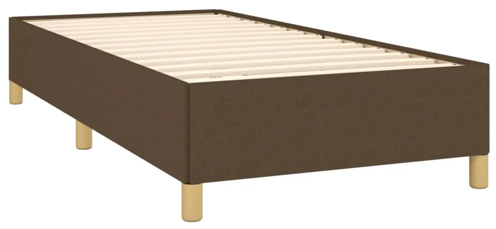 Estrutura de cama sem colchão 90x200 cm tecido castanho-escuro