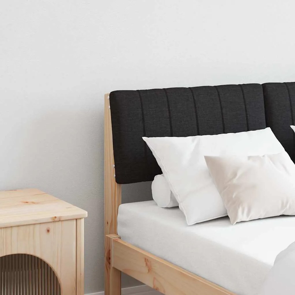vidaXL Cabeceira estofada Preto 120 cm Madeira de Pinheiro Sólida