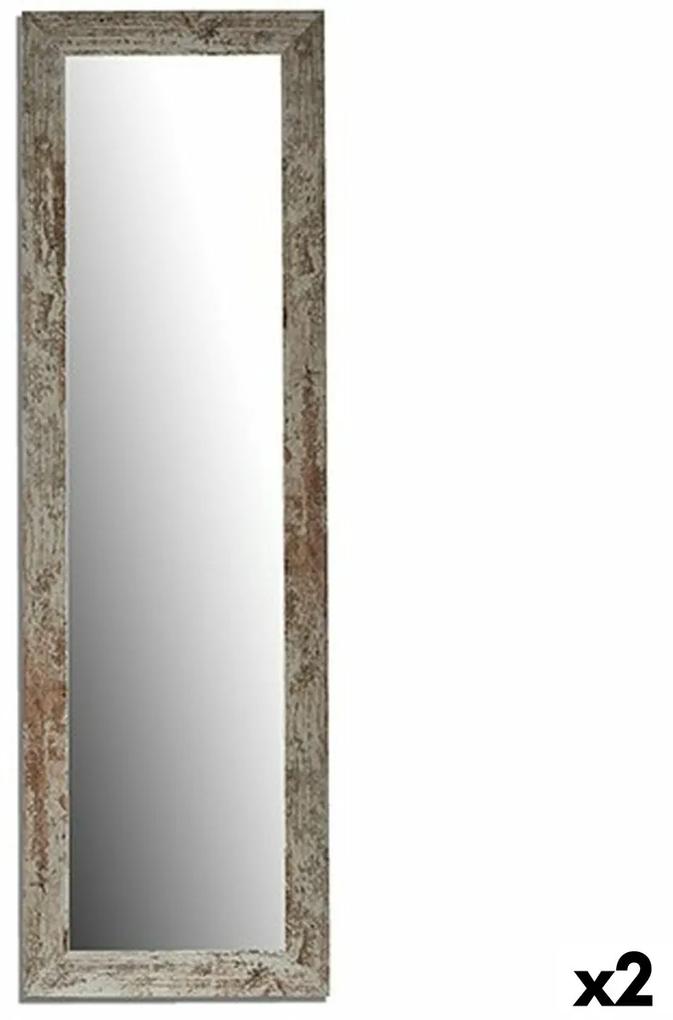 Espelho de Parede Harry Branco Madeira Vidro 40,5 X 130,5 X 1,5 cm (2 Unidades)