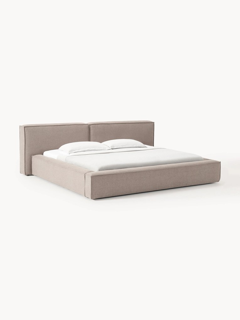 Cama estofada com arrumação Lennon