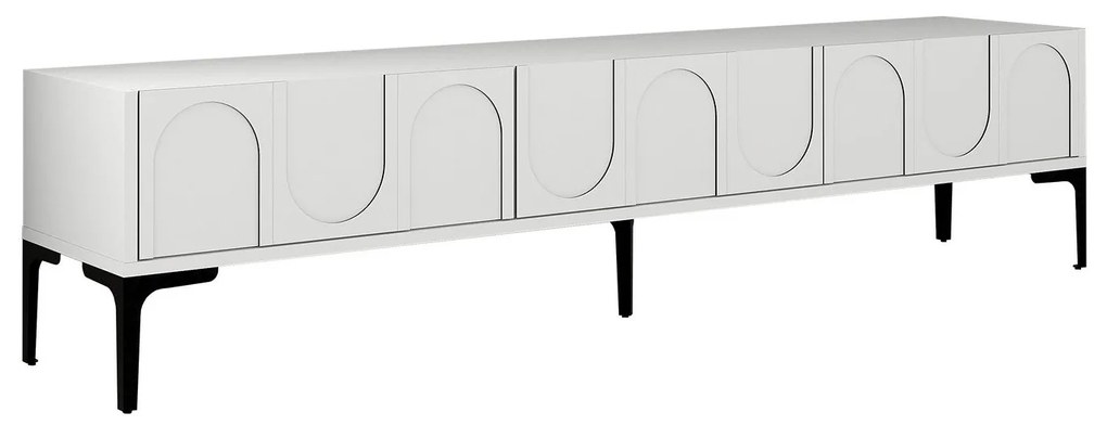 Móvel de TV "Lyon" – Branco e Preto – 180x42x35 cm – Design Moderno