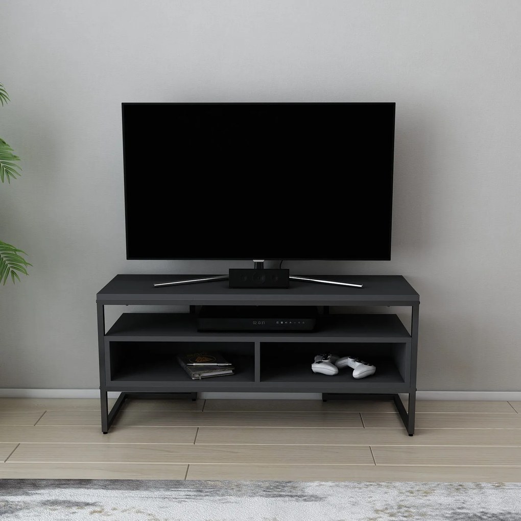Móvel de TV Merrion – Preto Antracite – 110 cm x 35 cm x 49,9 cm