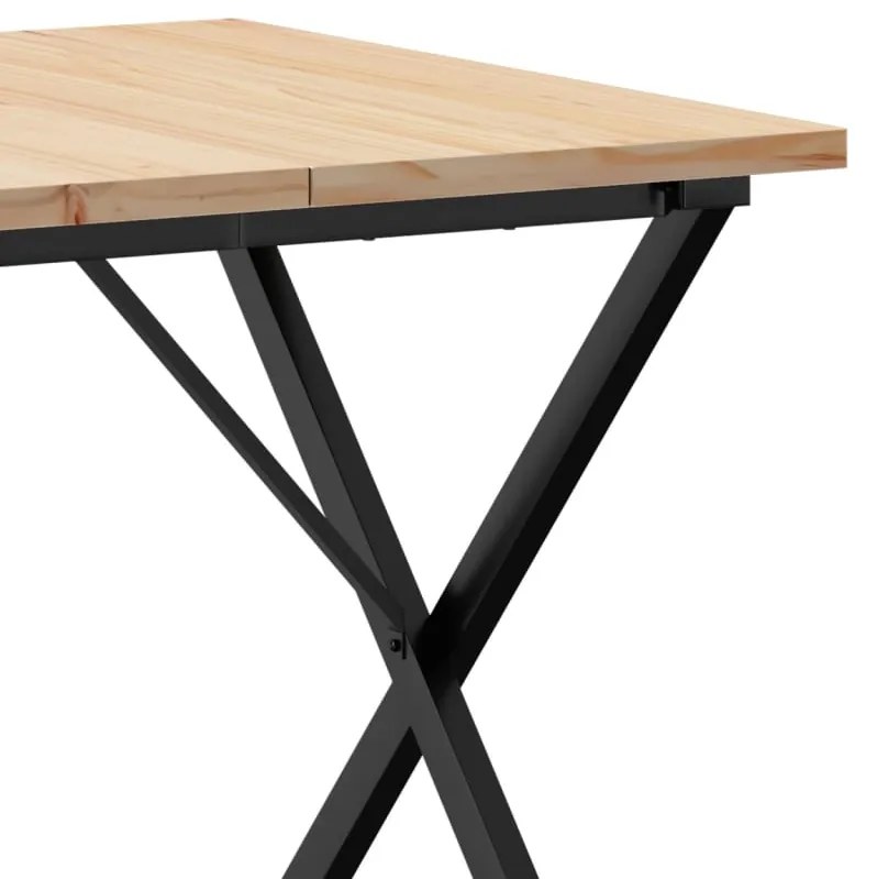 Mesa de jantar estrutura em X 90x90x75,5 cm pinho/aço