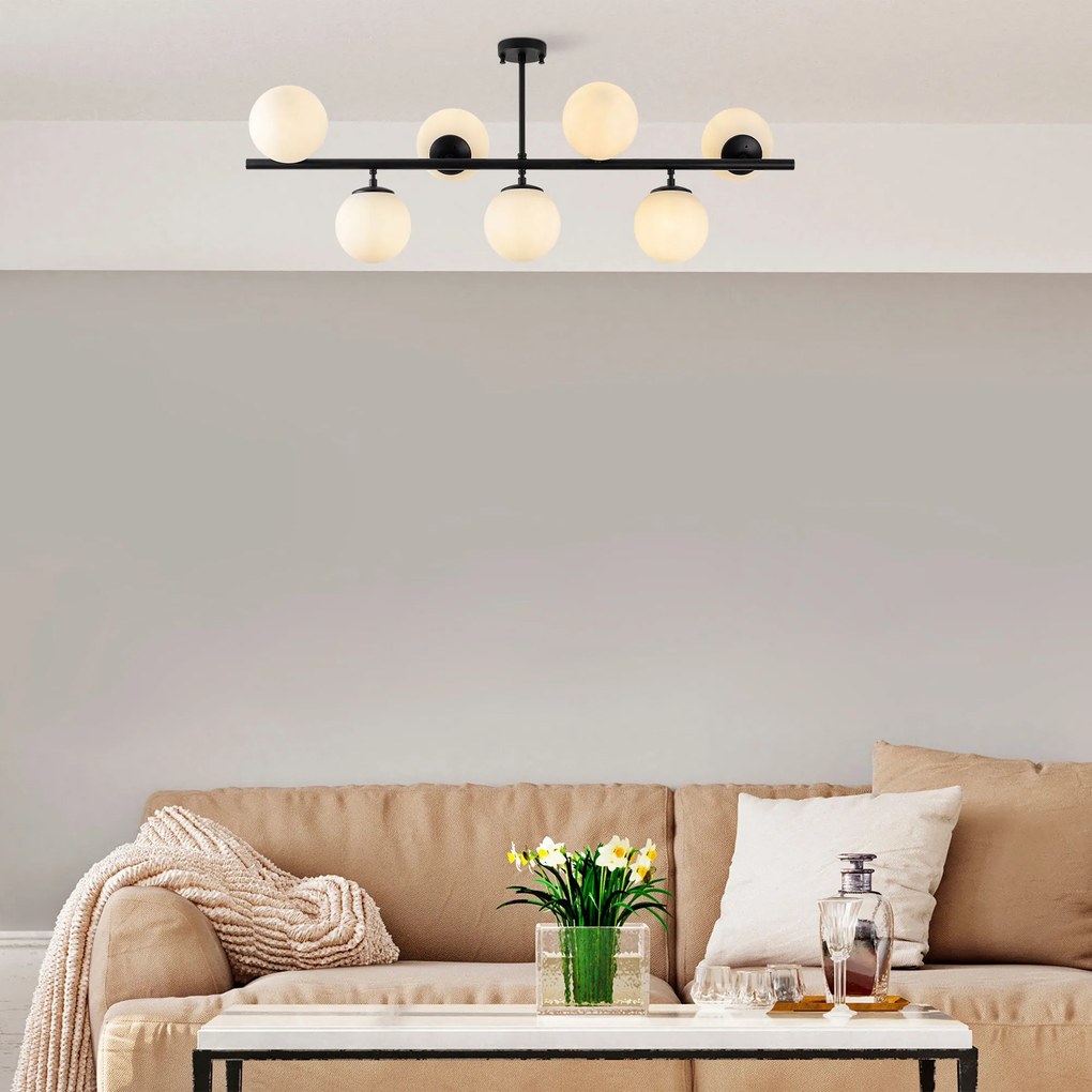 Candeeiro Chandelier Fazli – Preto – 113 x 40 x 46 cm