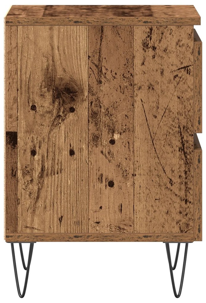 Cômoda de Cabeceira vidaXL Madeira Antiga 40x35x50 cm Madeira de Engen