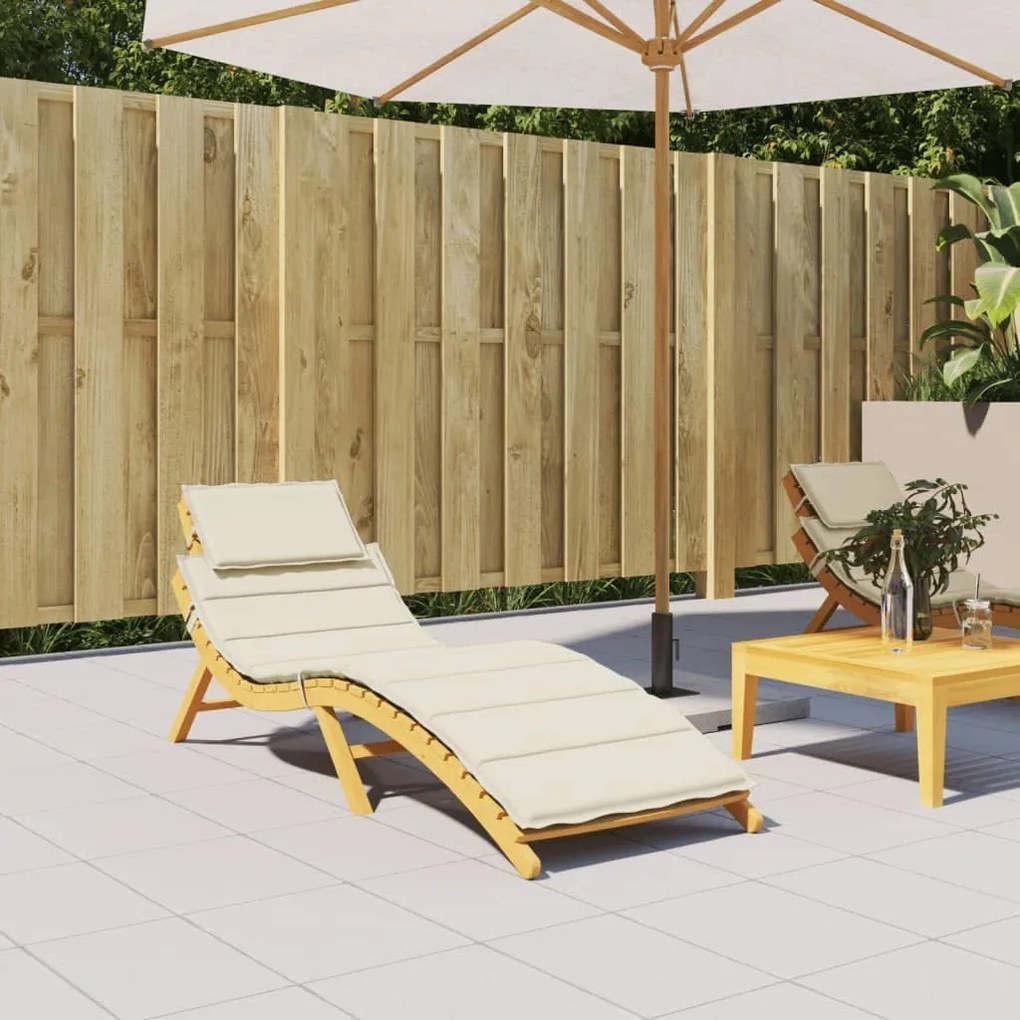 vidaXL Almofadão p/ espreguiçadeira 186x58x4 cm tecido oxford creme
