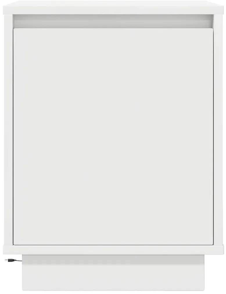 Mesas cabeceira c/ luzes LED 2 pcs 38x34x50 cm branco
