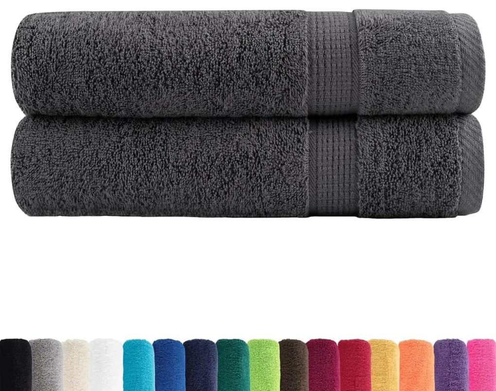 Toalhas de mãos premium SOLUND 2pcs 50x100cm 600 gsm antracite