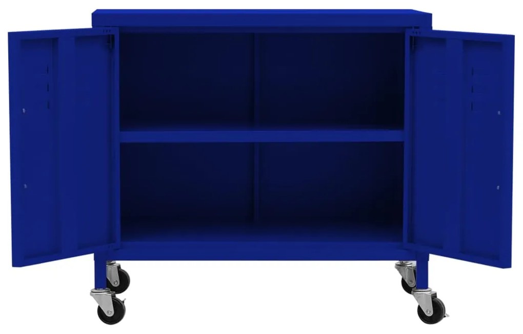 Armário de arrumação aço 60x35x56 cm azul-marinho