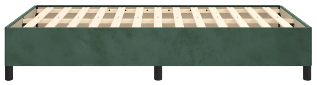 Estrutura de cama 120x200 cm veludo verde-escuro