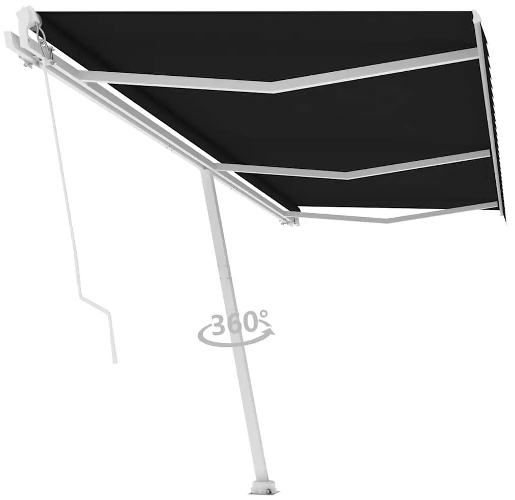 Toldo retrátil manual independente 600x300 cm antracite