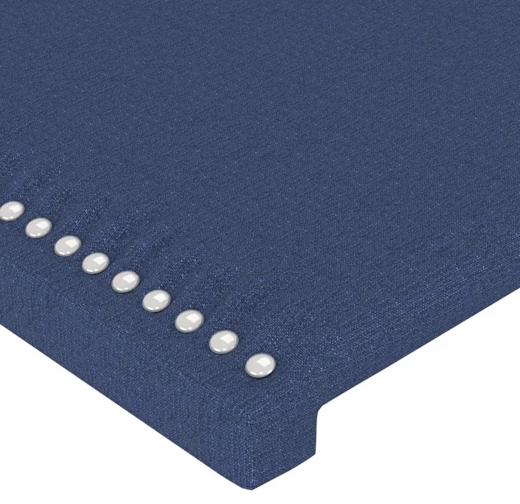 Cabeceira de cama c/ luzes LED tecido 80x5x78/88 cm azul